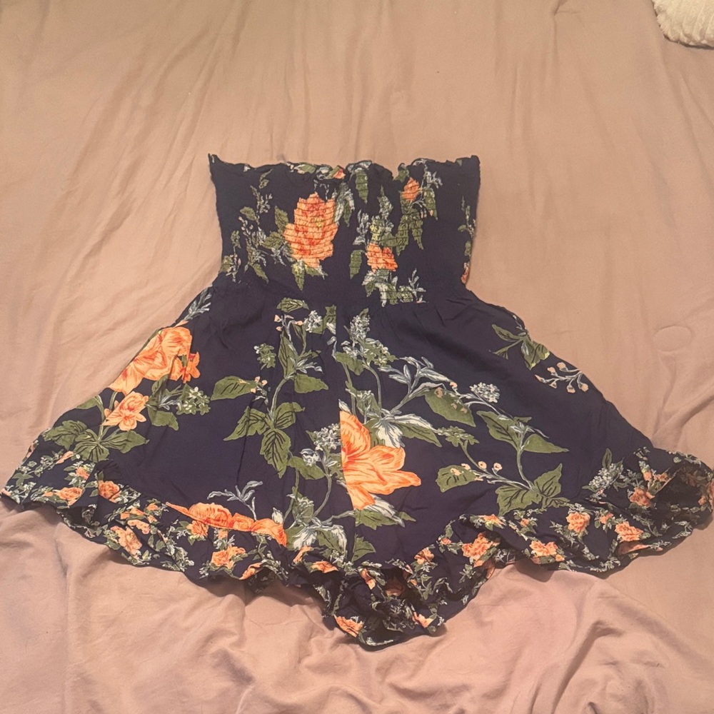 Angie Women’s Floral Strapless Romper